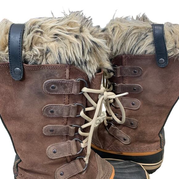 Sorel Joan of Arctic Tall Boots Women's Sz 6 Brown Waterproof Insulated Lace Up - Picture 11 of 13